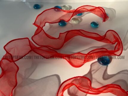 Wavy Organza Ribbon - Red Color