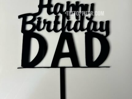 Happy Birthday Cake Topper - Black (HB- 50)