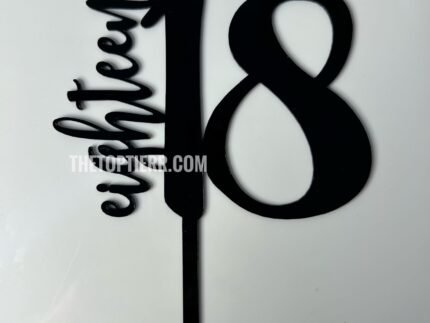 Happy Birthday Cake Topper- Black (HB-32)