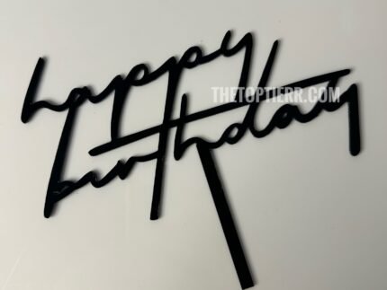 Happy Birthday Cake Topper- Black (HB-41)