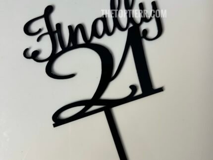 Happy Birthday Cake Topper - Black (HB-26)