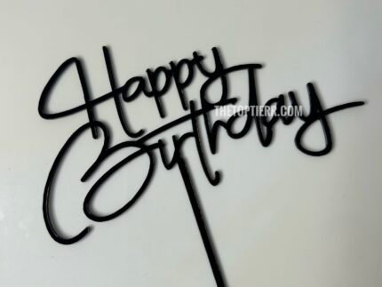 Happy Birthday Cake Topper - Black (HB 9)