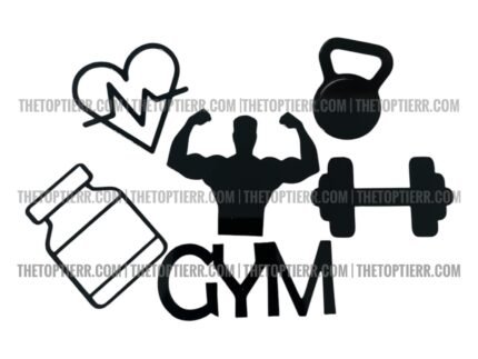 Gym Cutout Black Acrylic - (Set of 6)