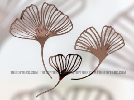 Ginko Leaves Rose Gold Acrylic- (Set of 3)