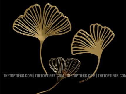 Ginko Leaves Golden Acrylic- (Set of 3)